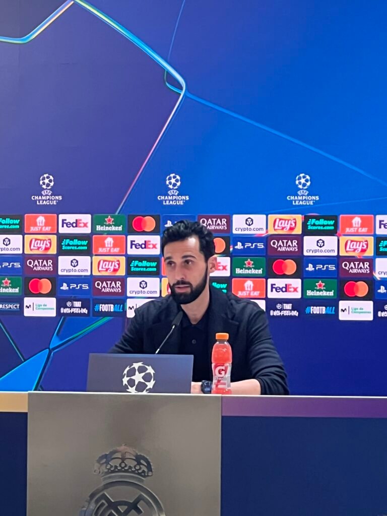 Alvaro Arbeloa at a pre-match press conference.